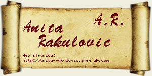 Anita Rakulović vizit kartica